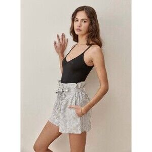Reformation Black and White Striped Women Shorts